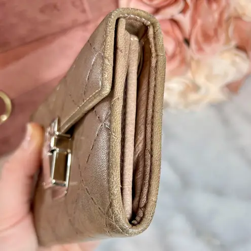 Carolina Herrera Quilted Logo Leather Wallet