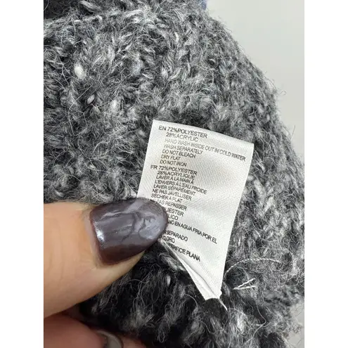 Evereve Fair Isle Fuzzy Knit Sweater Blue Gray Black Nordic Cozy Winter M