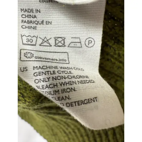 COS Women Green Knit Sweater Peplum Flounce Hem Long Sleeve Size XS