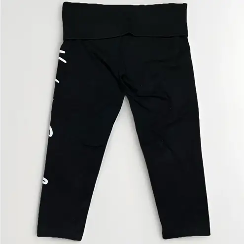 Victoria's Secret Vintage Y2K Victoria Secret Foldover Gym Workout Capris Women’s Medium Black