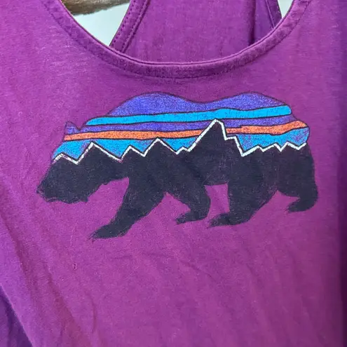Patagonia  Magenta Tank Top 100% organic cotton with Bear Motif