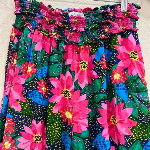 Patrons of Peace Extra Wide Leg Pants Med Tropical Beachy Vaca Resort Boho Hippi