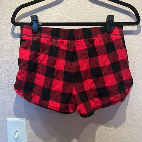 Women’s Buffalo Plaid XS Sleepwear Shorts Boxer Shorts Buffalo Check Red Black