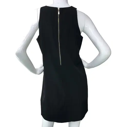 Oleg Cassini  Womens Size 4 Dress Sleeveless Round Neck Pleated Front Black