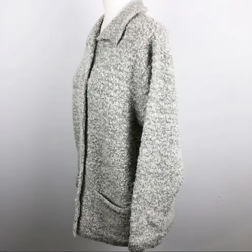 Le Moda Gray Wool Blend Button Up Coat Large