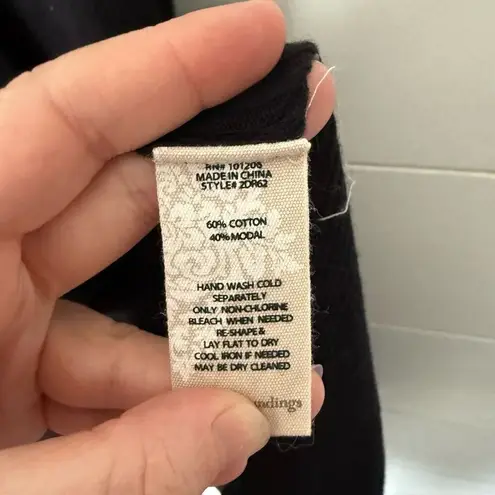 Soft Surroundings Women’s Large Black Ribbed Cardigan Sweater