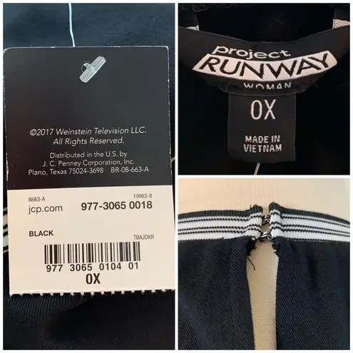 Project Runway Black White Trim Sporty V Neck Romper Women's Size 0X Plus