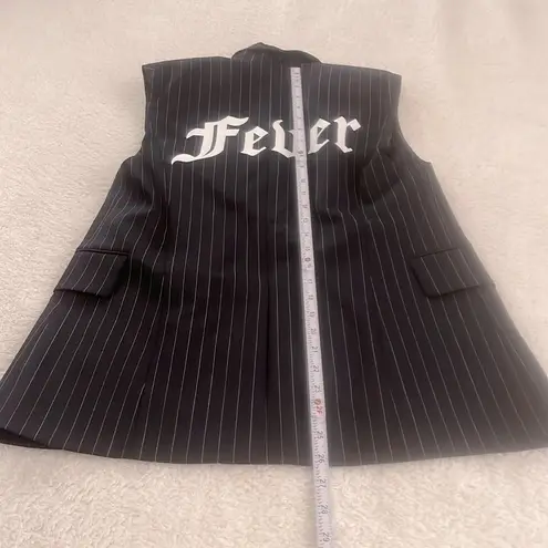 Zadig & Voltaire VEX Striped 'Fever' Waistcoat Black Pinstripe Size S