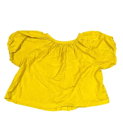 DÔEN Yellow Puff Sleeve Blouse XXS Clementine Organic Cotton Top