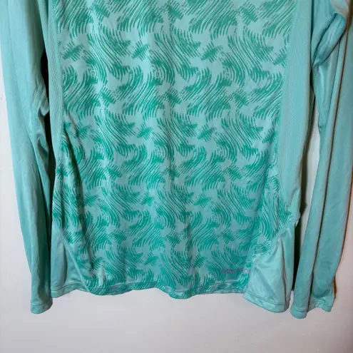 Marmot Womens Long Sleeve Top Activewear Athletic Teal Patterned Large