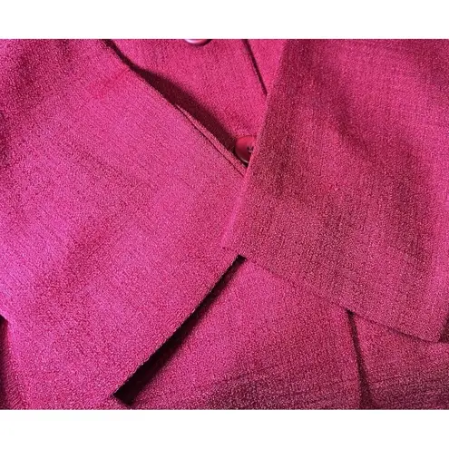 Leslie Fay Blazer Womens Size 12 Red Suit Jacket Button Shoulder Pad Vintage Y2K - Image 7