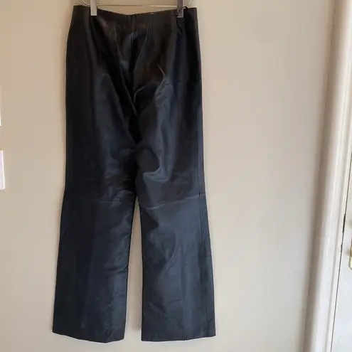 Doncaster Collection Black Leather Wide Leg Pants Trousers Size SMALL *read