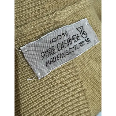 Vintage Woman Pringle of Scotland Yellow Gold Sweater Size 38 100% Cashmere