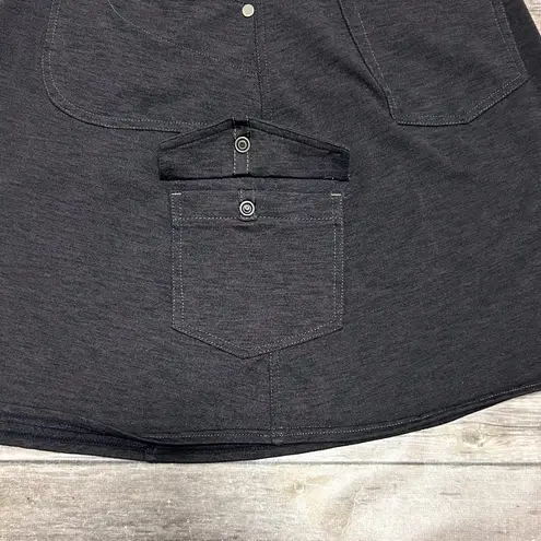 Kuhl Dark Heather Grey Knit Pull On Elastic Waistband Mova Cargo Skort Medium