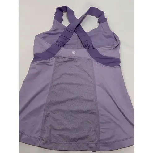 Lululemon  Women's Active Tank Crisscross Back Workout Athletic Gym Purple Size 6