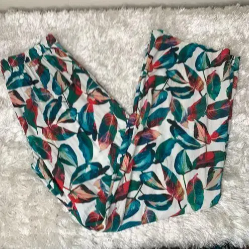 ONIA Mila Floral Resortwear Pants Swim Beach Cruise Sz Medium Tropical