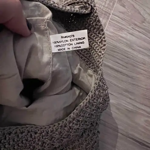 Boho Crochet Knit Hobo Bag – Neutral Taupe Shoulder Purse Minimalist Slouch Tote Tan