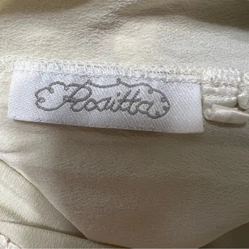 VTG Rositta 100% Silk Nightgown Maxi Ivory Bridal Victorian Romantic Sz M Lace Size M