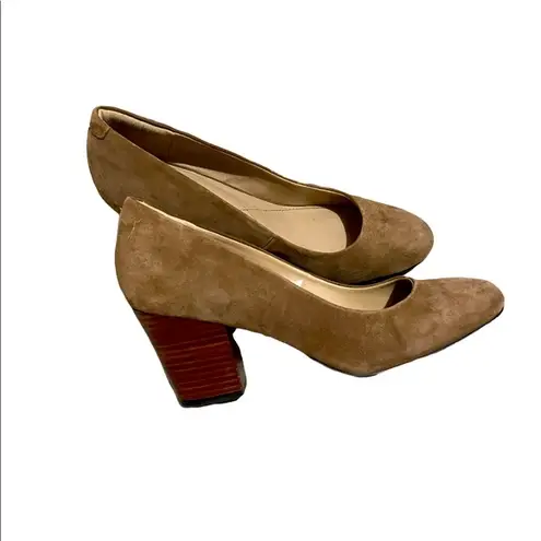 Isola  Tan Wood Block Leather Heel