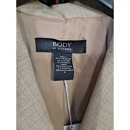 NWT Body By Victoria Tan 3 Button Blazer Size 4