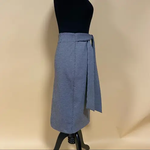 Few Moda Tie Front Grey Houndstooth Belted Pencil Skirt Size S
