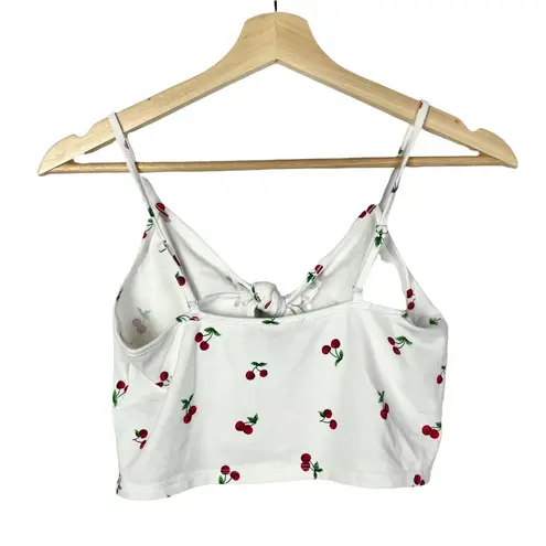 Forever 21  White Cherry Tie Cropped Tank Top S