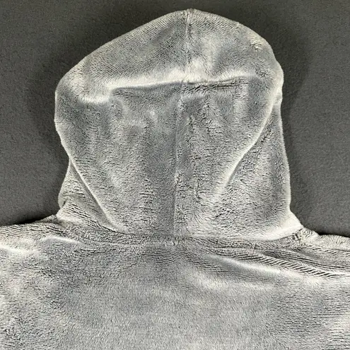 Joyspun Hoodie Womens M Penguin Embroidered Plush Sweatshirt Cozy Fleece Gray Size M