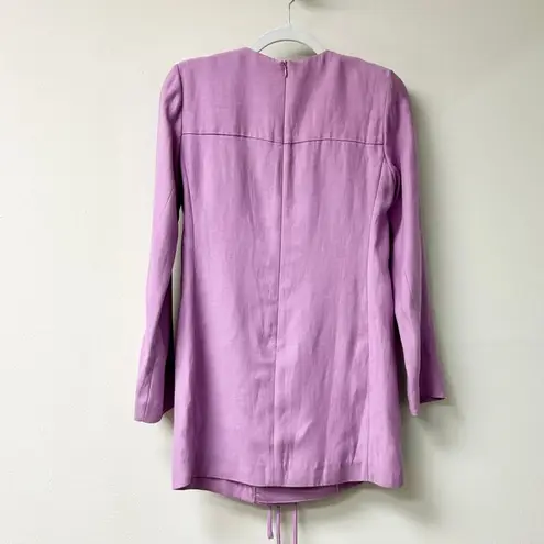 Alexis NWOT Marlena Plunging V-Neck Lace-Up Mini Dress Lavender Women's Size XXS