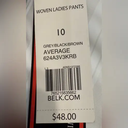 kim rogers Women's Gray, Black & Brown Plaid Pants