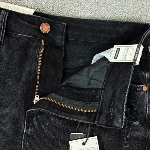 Judy Blue Danielle Distressed Rigid Magic High Waist Denim Mini Skirt Black