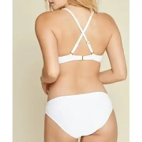 ANDIE NWT Swim The Bikini Ribbed Bottom Medium Coverage Low Rise M Coco White