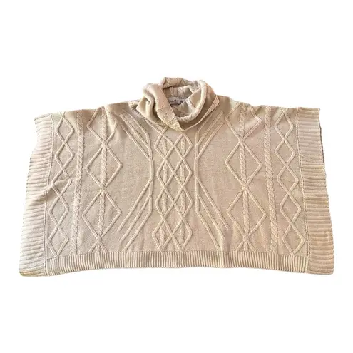 La Moda ivory cream knit cable knit cowl neck poncho Size undefined