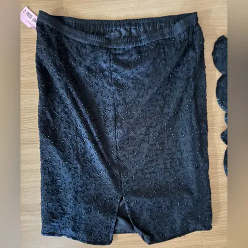 80s beaded peacock set Black Size L