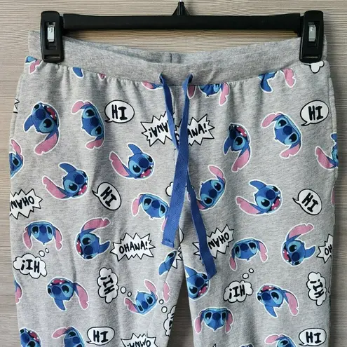 Disney  Stitch Womens Small Blue Gray Cotton Blend Lounge Pajama Pants Joggers