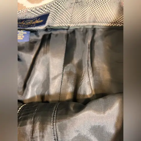 Brooks Brothers Trousers Black White Plaid Houndstooth 100% Wool lined pockets 4