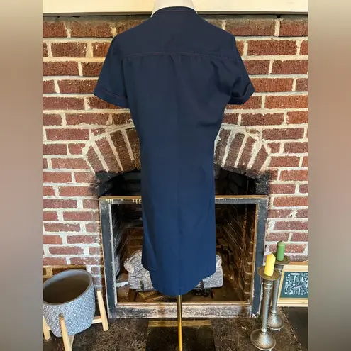VINTAGE women's navy shirt dress Blue Size 10P
