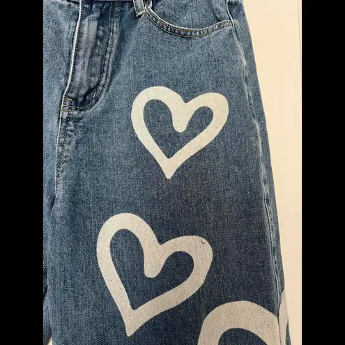 Cider Trendy Heart-Print Denim Jeans size Large
