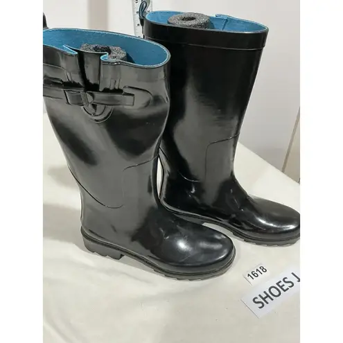 Capelli New York Woman’s Capelli Black Rubber Tall Rain boots NWOT 6
