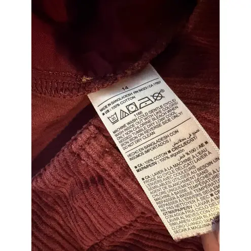 Old Navy  Corduroy Pants Plus size 14 High Rise Wide Leg Pant Womens Velvet