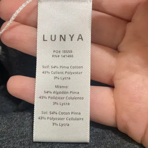 Lunya charcoal grey hue Restore pocket leggings pima cotton blend size XS Gray
