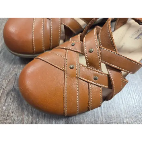 Clarks  Elizabeth Sea Fisherman Sandal Women's Leather Brown Size 7.5 Shoes