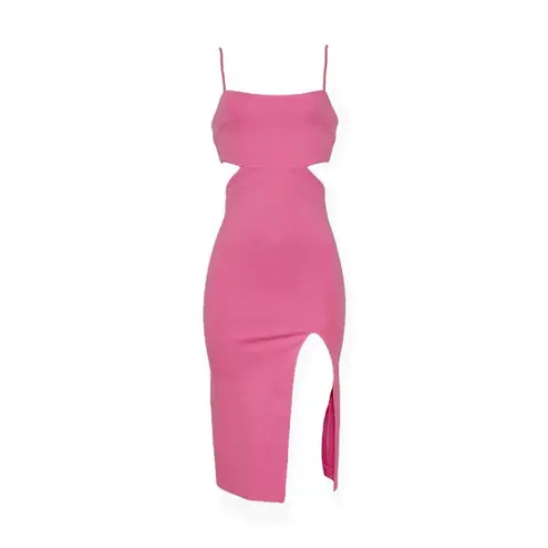 H:ours  Haydon Cut-Out Midi Dress, Pink, XS