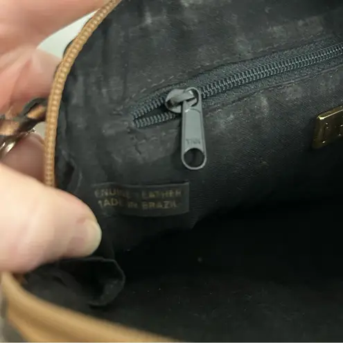 Vintage CEM Woven Leather Bronze, Metallic Gold, Silver Braided Strap Crossbody Gold