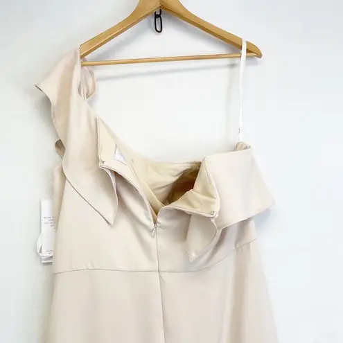 Hayley Paige Occasions NEW Plus Size 22 Bridesmaid Dress One Shoulder Cashmere