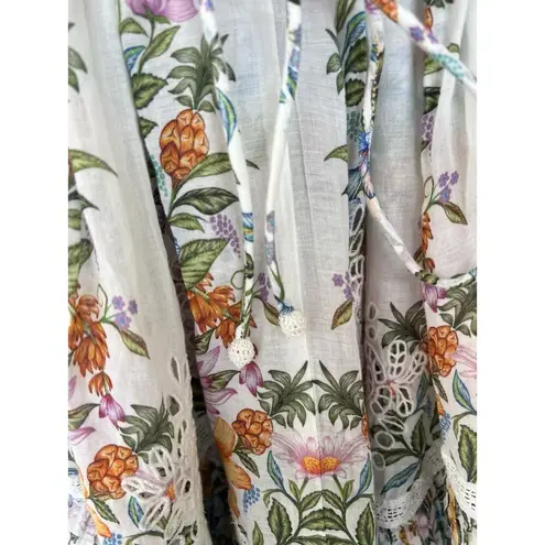 Farm Rio Sweet Bloom Dress Small Mini Bouquet Short Sleeve Eyelet Lace Garden