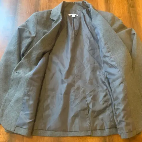 New York & Company Blazer 6 Gray Suit Jacket Pockets one button Professional