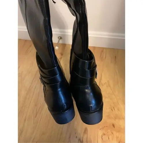 st. john's bay Black and brown riding boots size 8.5