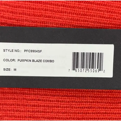 NWT LUSSO CASHMERE 100% Cashmere Sweater Dress MEDIUM Pumpkin Blaze Colorblock Orange