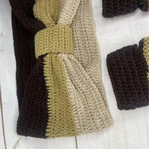 Handmade • Crochet Set • Headband & Fingerless Gloves • Brown Shades • W…
