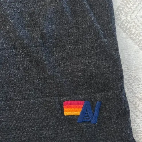 Aviator Nation Dark Gray T-Shirt with Purple Lightning Bolt - Size XS